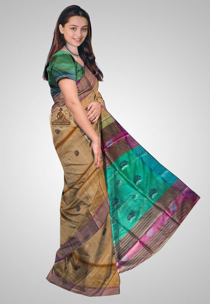 Buy Bishnupur Katan Silk Saree online – Bishnupur Katan Silk Saree side view