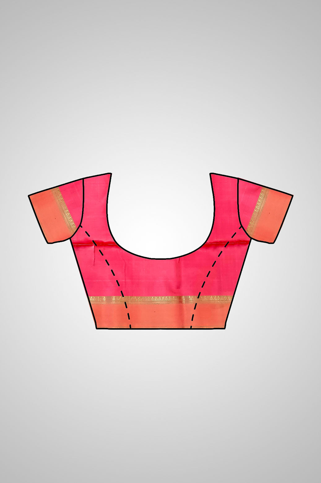 Shop Pure Silk Saree Online – Saree shown with stitched blouse