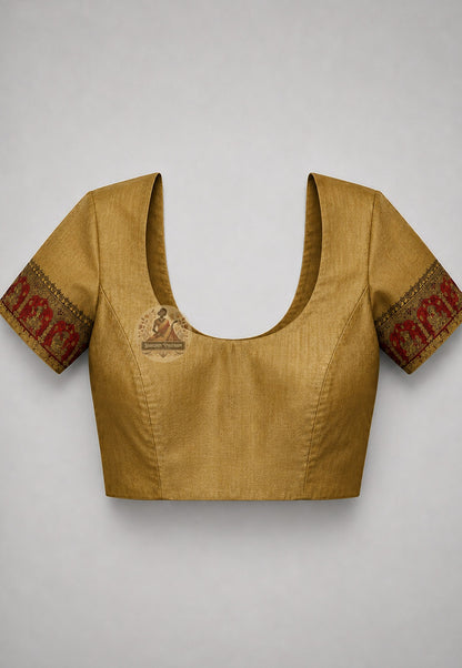 Matching blouse piece included with Bishnupur Katan Silk Saree, handloom luxury Bengal West Bengal