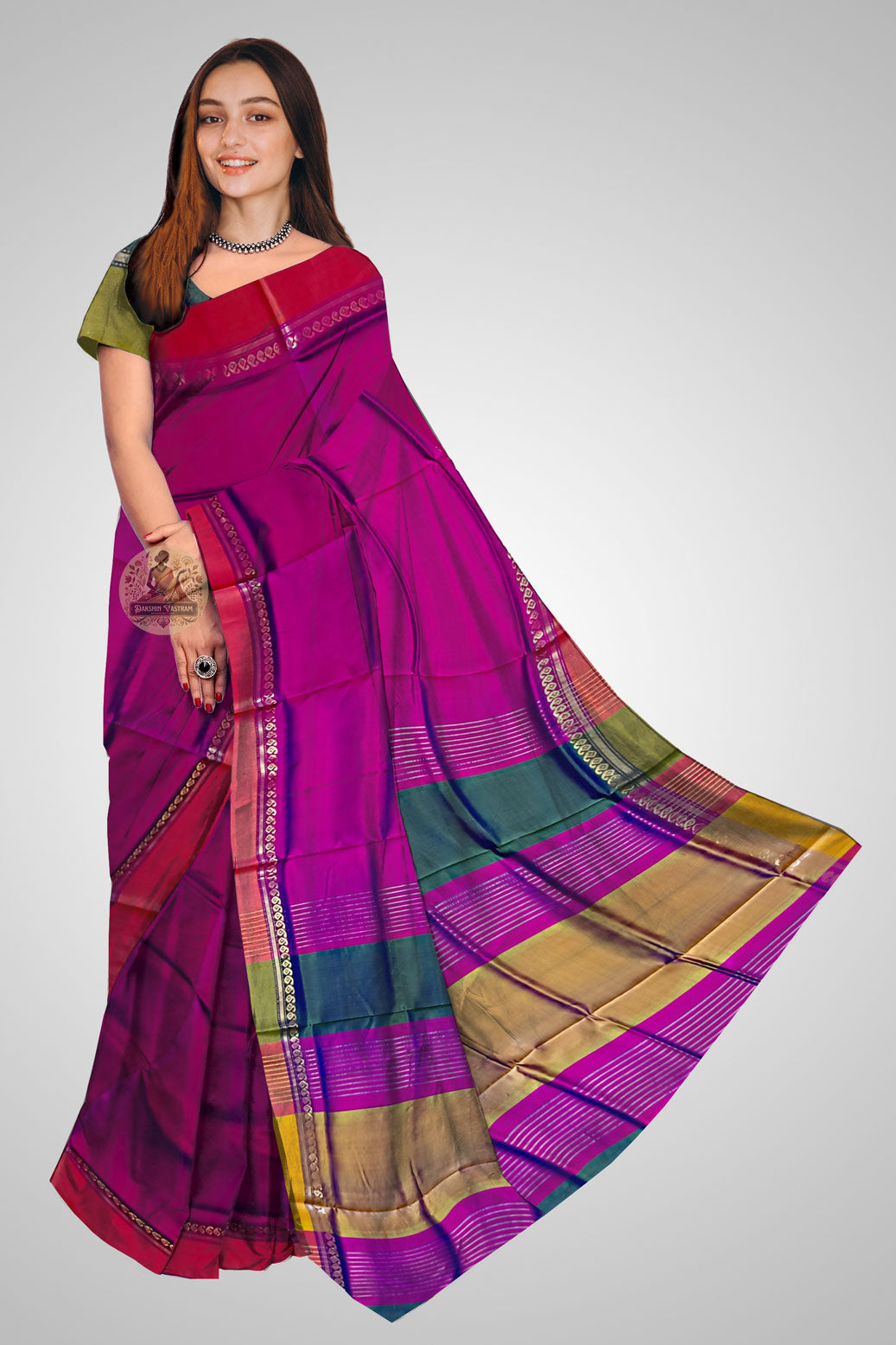 Buy Pure Silk Zari Par Saree online – Front view of handwoven elegance