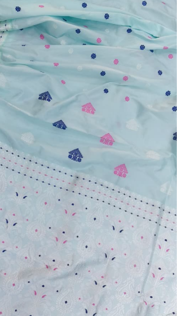 Shop Pure Silk Saree online – saree styled with matching blouse