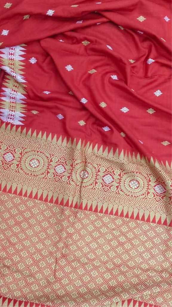 Pure Eri silk handloom saree for Bihu, Durga Puja and Diwali celebrations, traditional Indian ethnic wear
