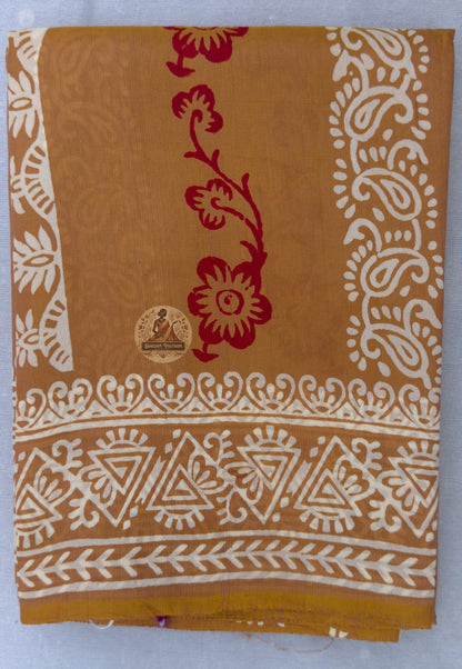 Close-up of Bishnupur pure Katan silk saree weave showing dense handloom texture and natural silk lustre, Bengal