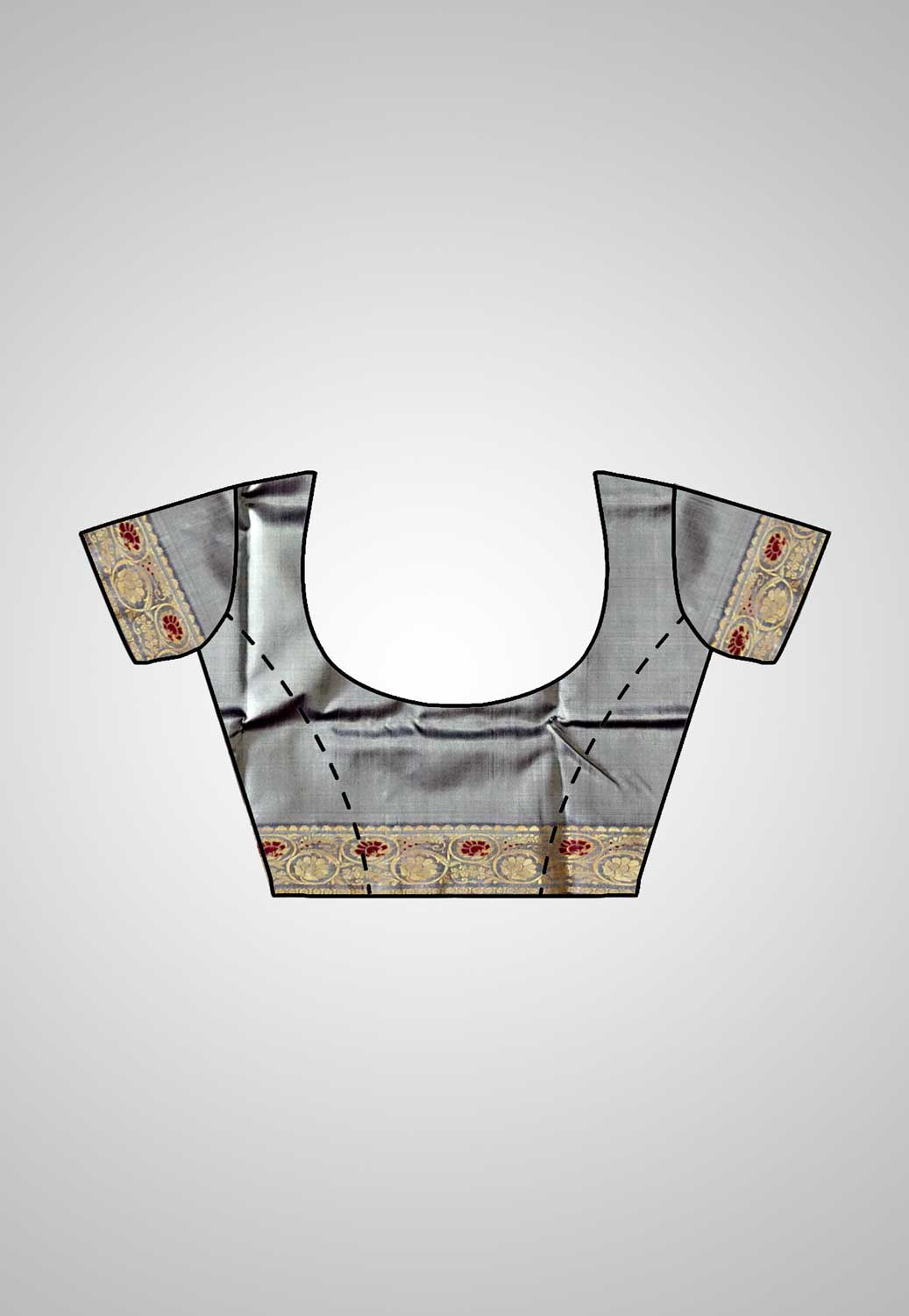 “Buy Baluchari Silk Saree online – Elegant Handloom Baluchari blouse piece