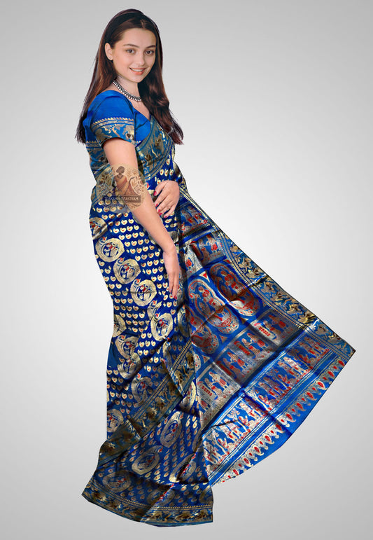 Buy Handloom Swarnachari Silk Saree online – side view