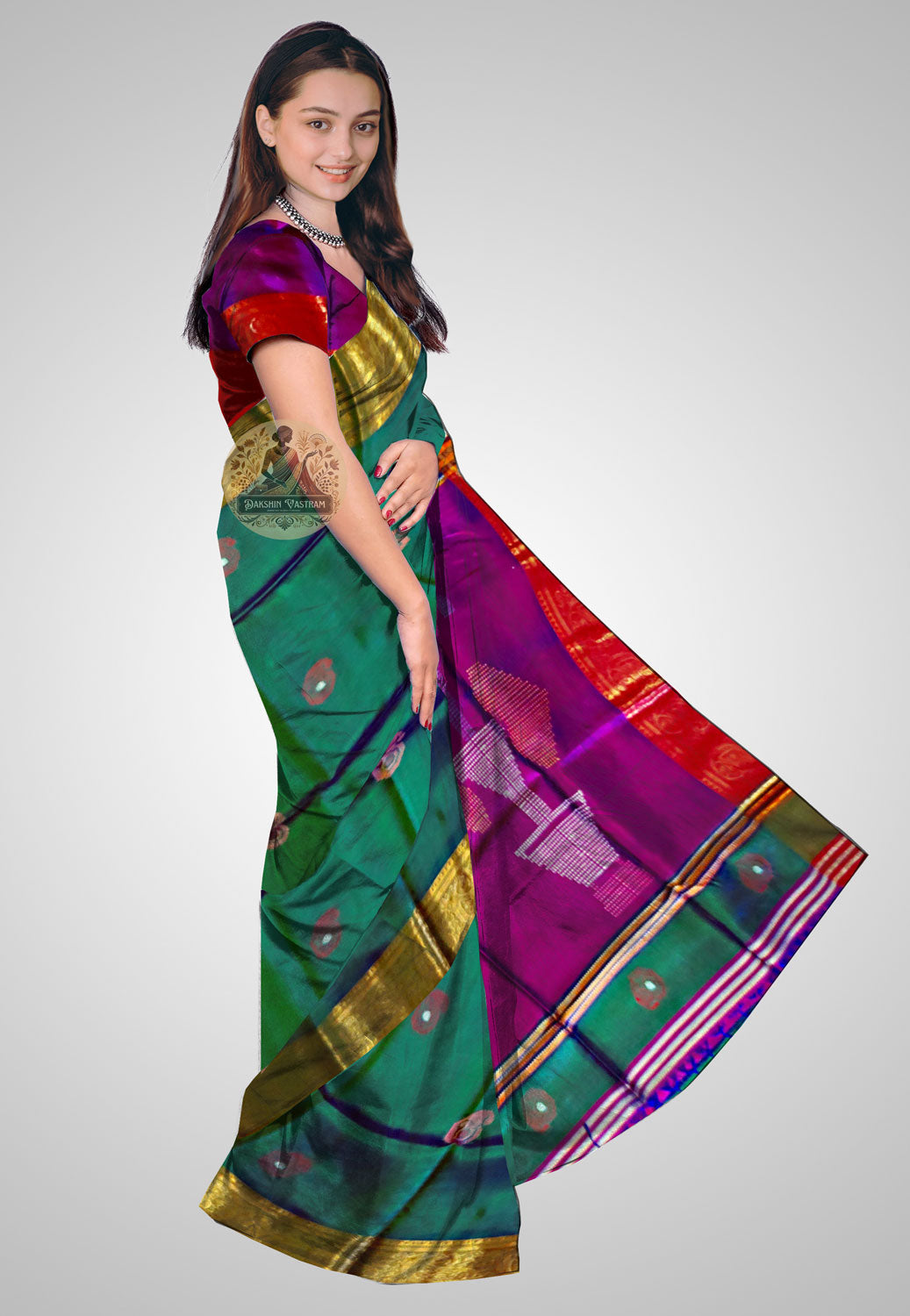 Traditional silk saree with rich fabric and timeless charm