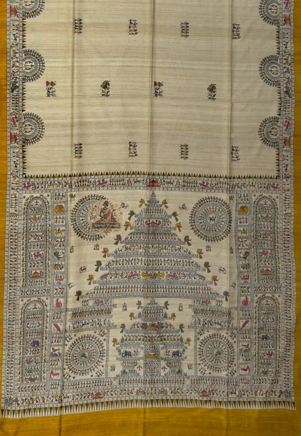 Close-up of Ghicha Tussar wild silk conscious saree weave showing natural slub texture and inherent surface irregularity of artisan handloom woven Tussar silk yarns