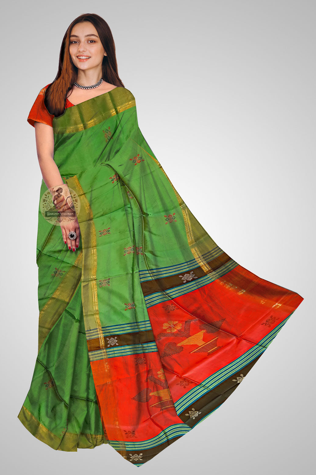 Buy Pure Silk Saree – Traditional Indian drape front view