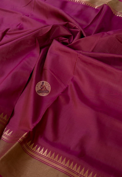 Full saree view of Bishnupur pure Katan silk saree with matching blouse piece, crafted by artisan weaving families in West Bengal
