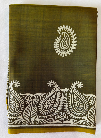 Bishnupur Silk Block Print Saree by Dakshin Vastram – directly sourced from Bengal artisan communities, a timeless gift of culture and craft