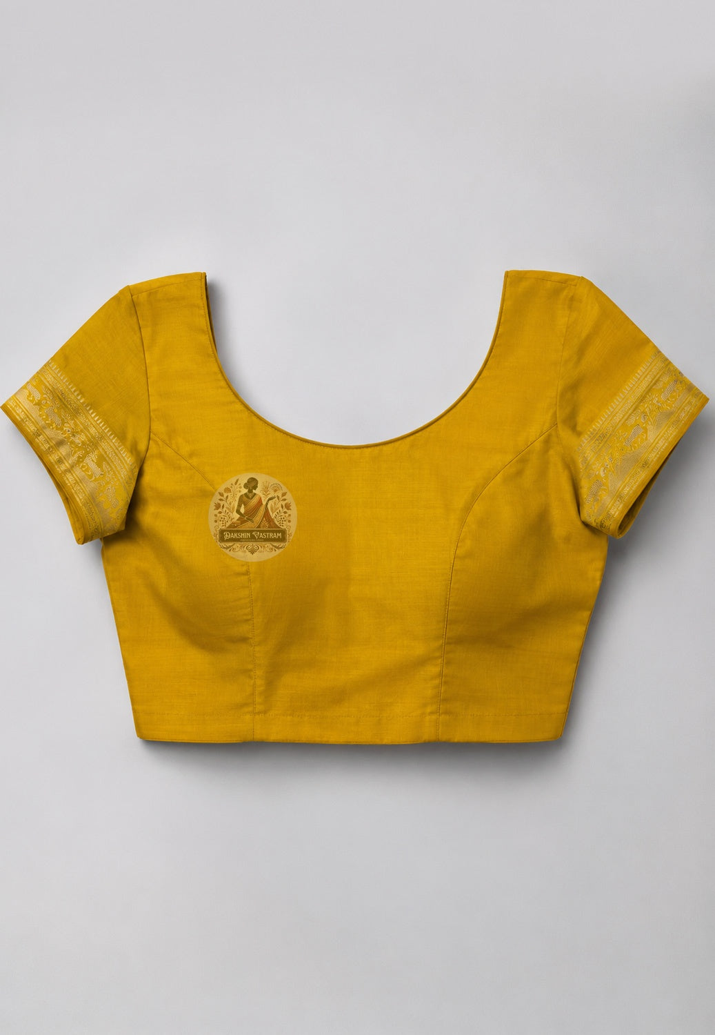 Included blouse piece for Swarnachari silk saree showing silk fabric texture and colour
