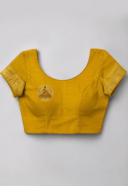 Included blouse piece for Swarnachari silk saree showing silk fabric texture and colour