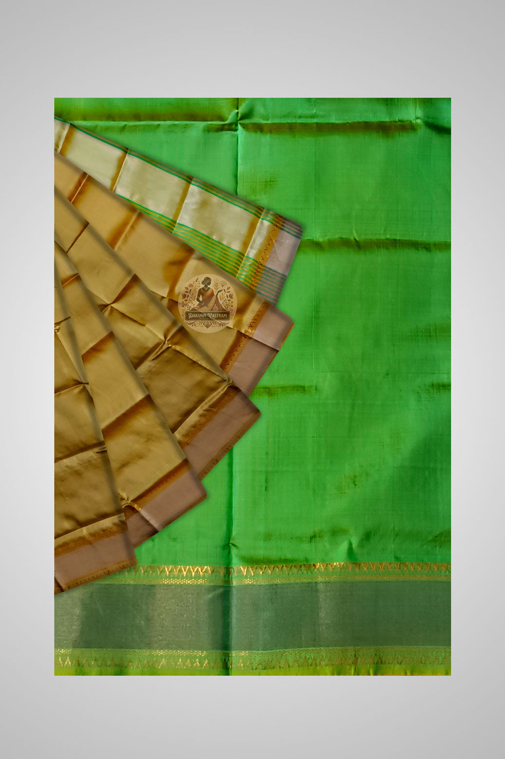 Shop Traditional Silk Saree – Close-up of Katan weave and detailing
