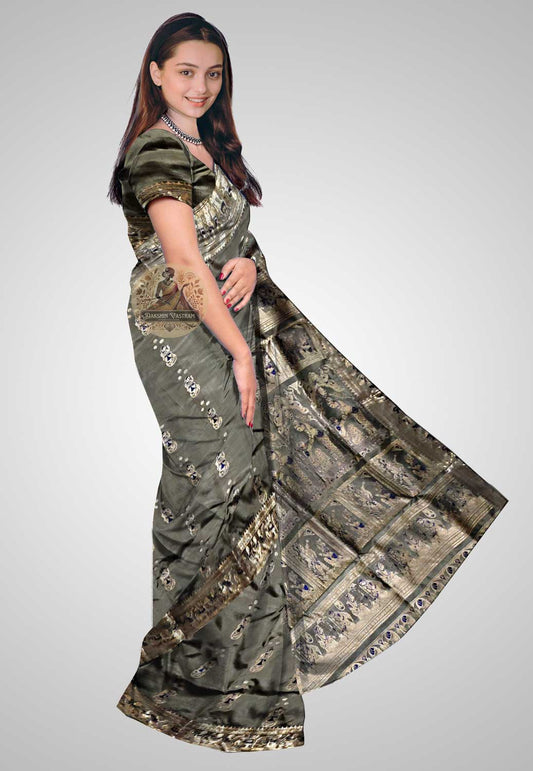 Buy Swarnachari Silk Saree online – Swarnachari Pure Silk Saree side view