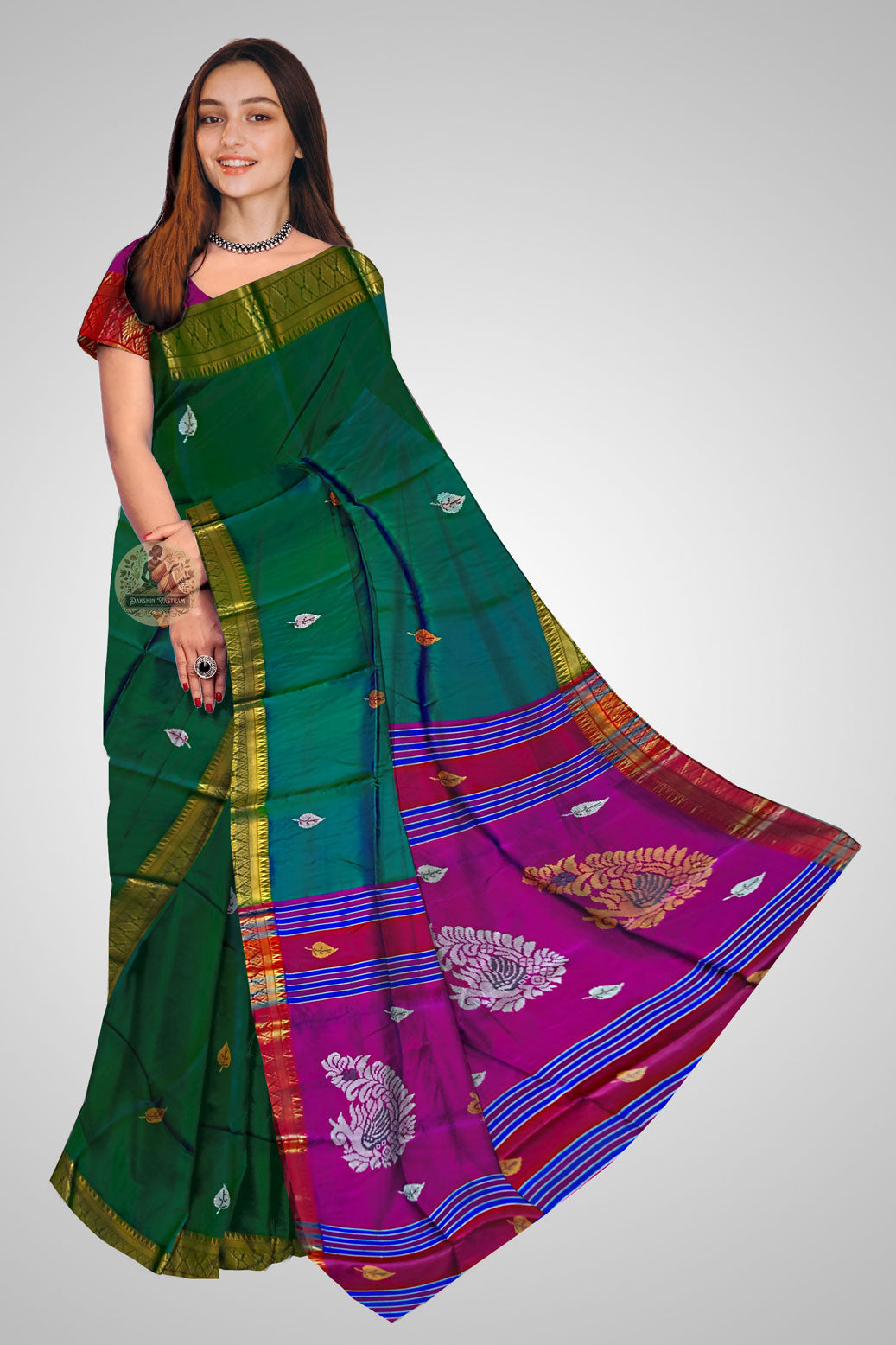 Buy Pure Silk Saree online – Traditional handloom saree front view