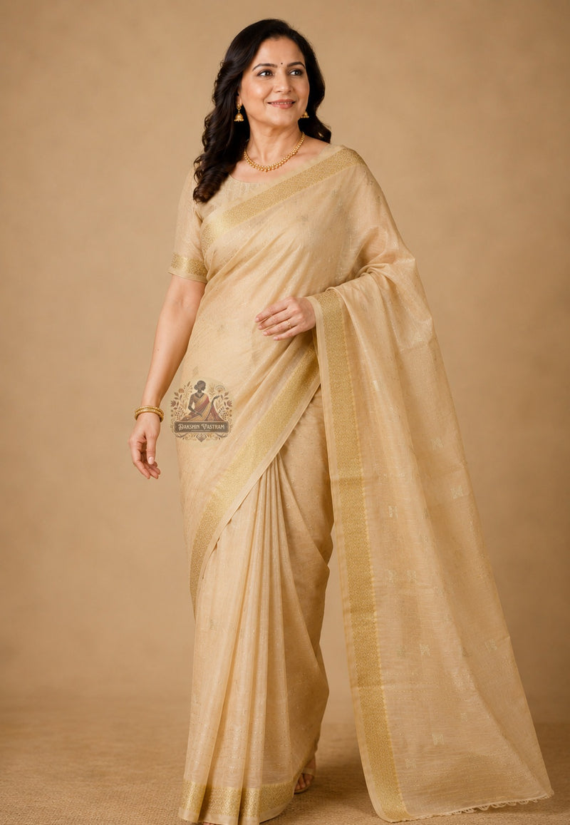 Front view of pure cotton handloom saree without blouse piece, crafted for Durga Puja, Kali Puja and festive celebrations across India
