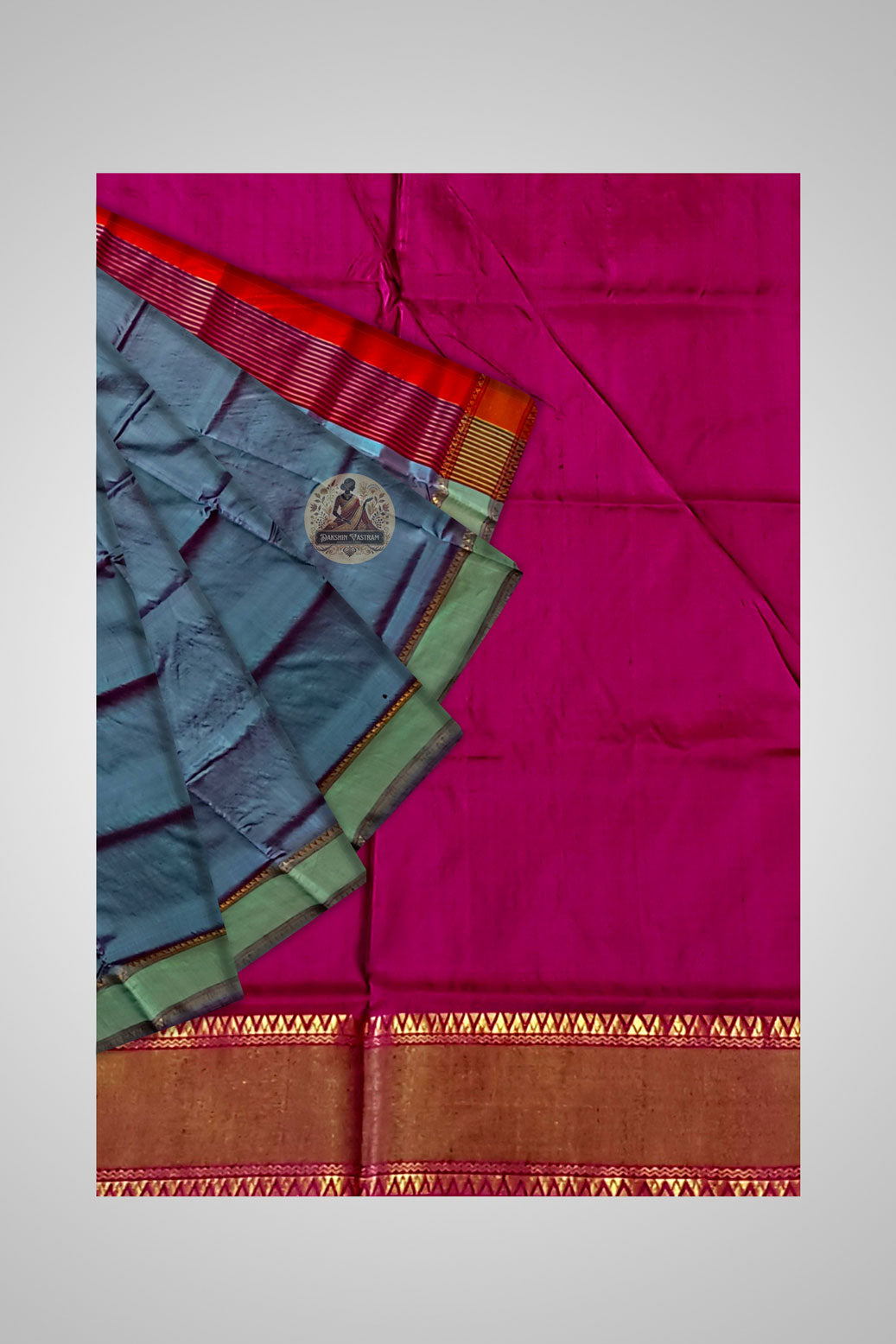 Shop Elegant Zari Par Saree online – Close view of zari detailing