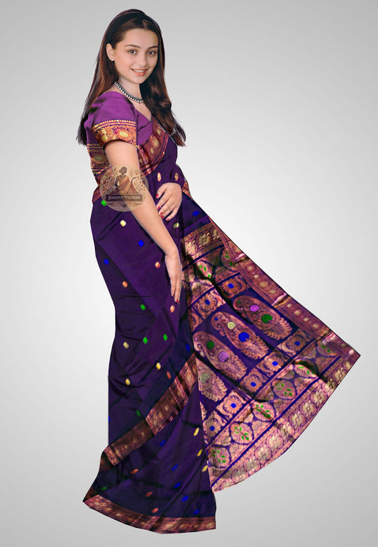 Buy Handloom Swarnachari Pure Silk Saree online – side view