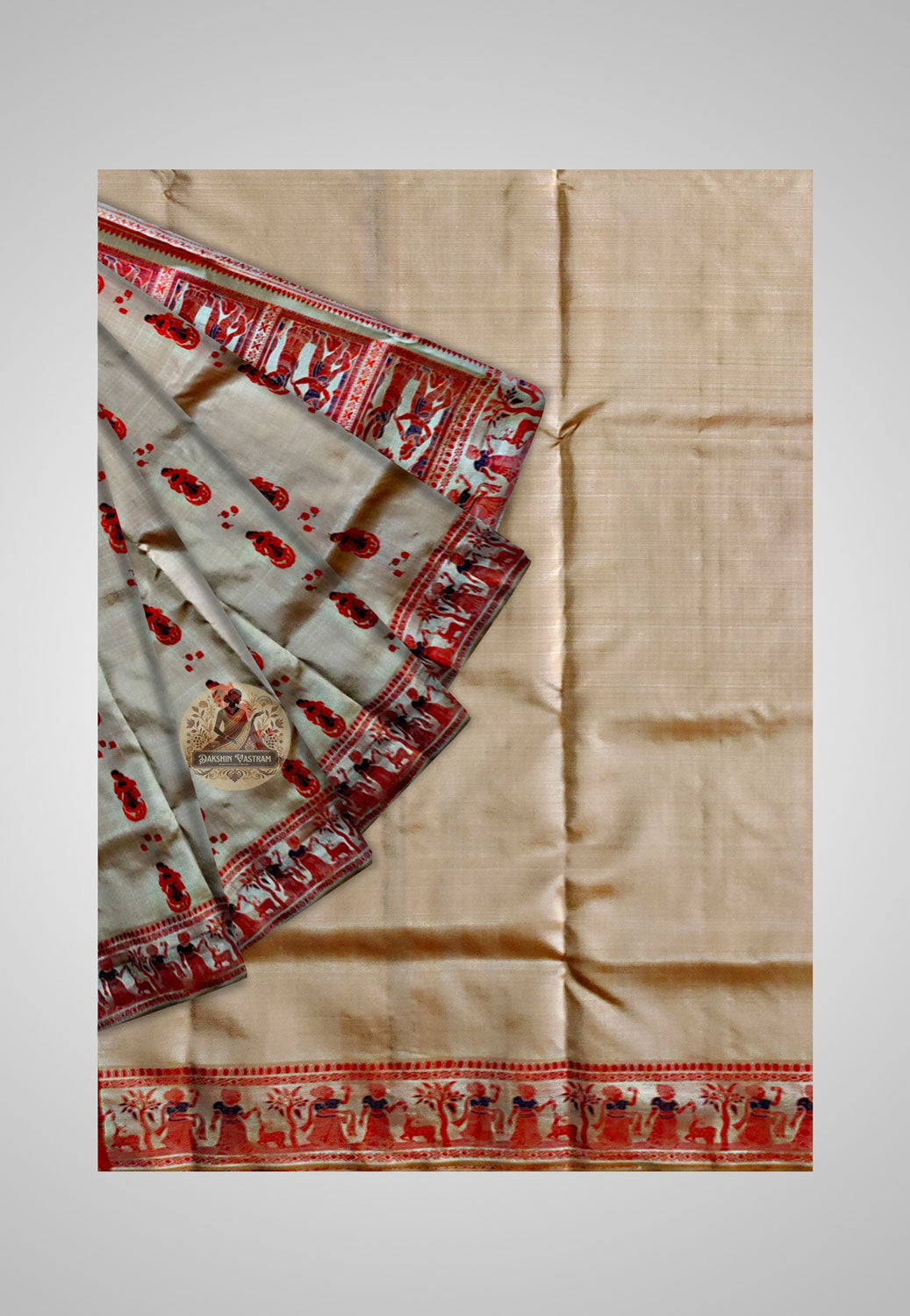 Full view of Handloom Baluchari Saree displaying exquisite artistry and timeless appeal