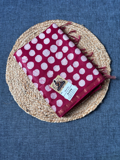 Buy mulmul cotton saree online – Saree with blouse piece view