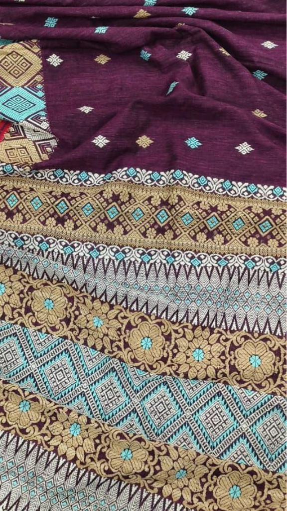 Handwoven Eri silk saree from Assam for Indian cultural events, weddings and Diwali gatherings in London and Birmingham
