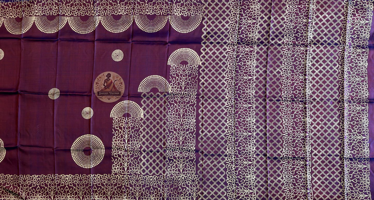Buy Authentic Bishnupur Silk Saree online – Pallu print and craftsmanship view