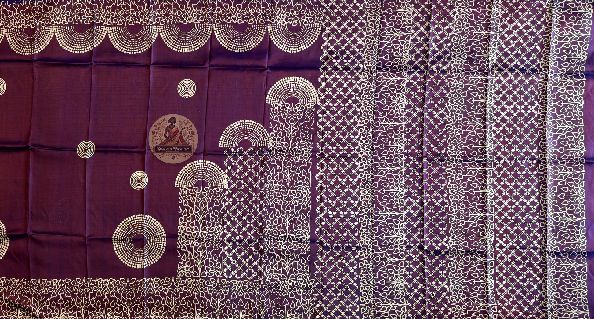 Buy Authentic Bishnupur Silk Saree online – Pallu print and craftsmanship view