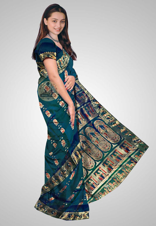 Buy Swarnachari Silk Saree online – Swarnachari Silk Saree side view