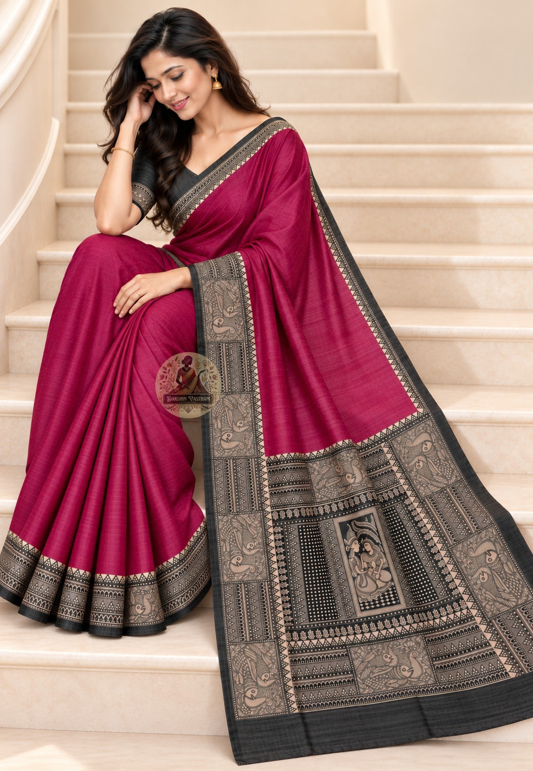 Front view of Ghicha Tussar silk gifting saree showing naturally textured pure Tussar silk surface and refined woven motifs for Diwali Raksha Bandhan and trousseau
