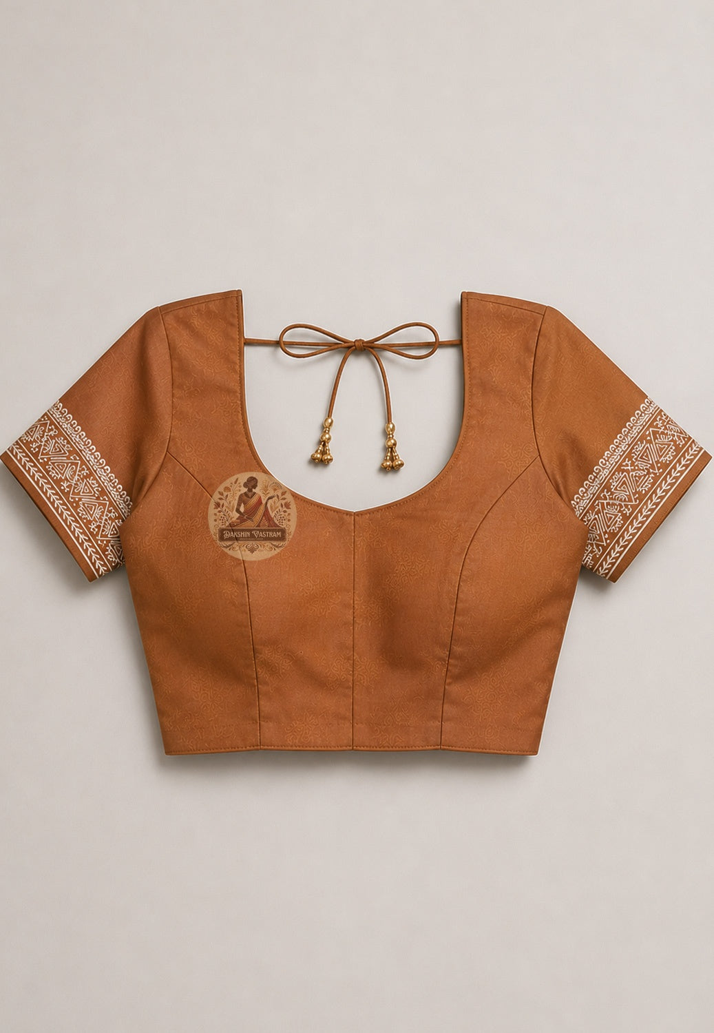 Blouse piece of Bishnupur Katan silk saree with handwoven Bengal motif detailing, festive and wedding occasion wear