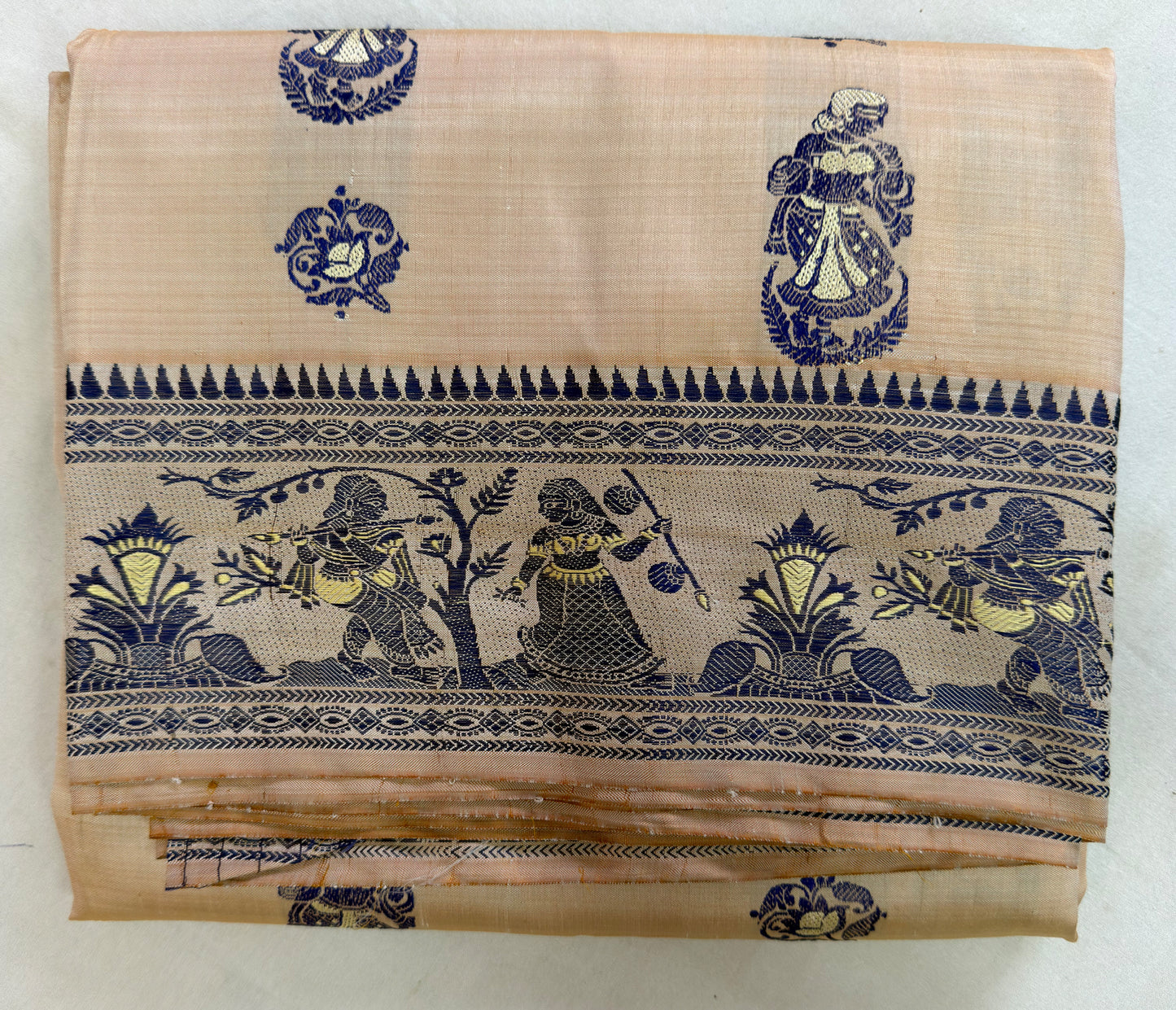 Shop Baluchari Mulberry Silk Saree online – Full saree layout view