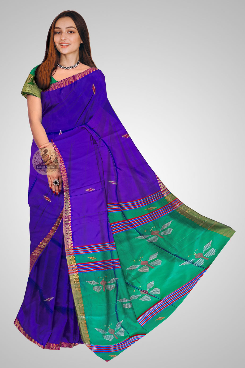 Buy Pure Silk Saree – Handloom craftsmanship front view
