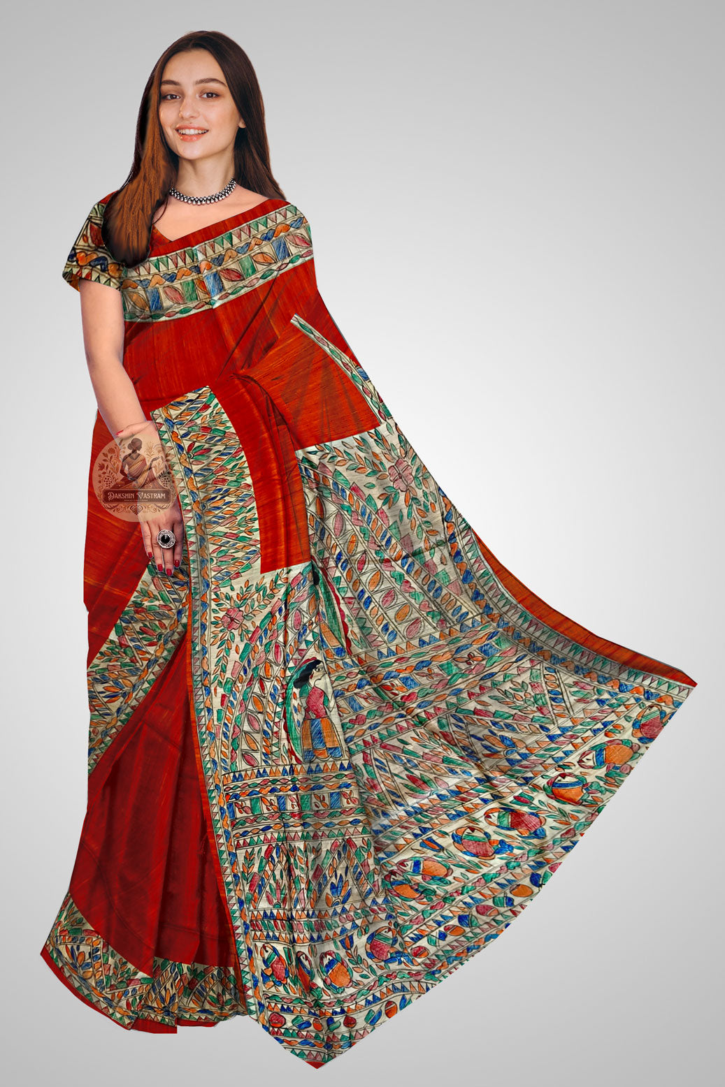 Buy Ghicha Tussar Saree Online – Traditional front view with handloom texture