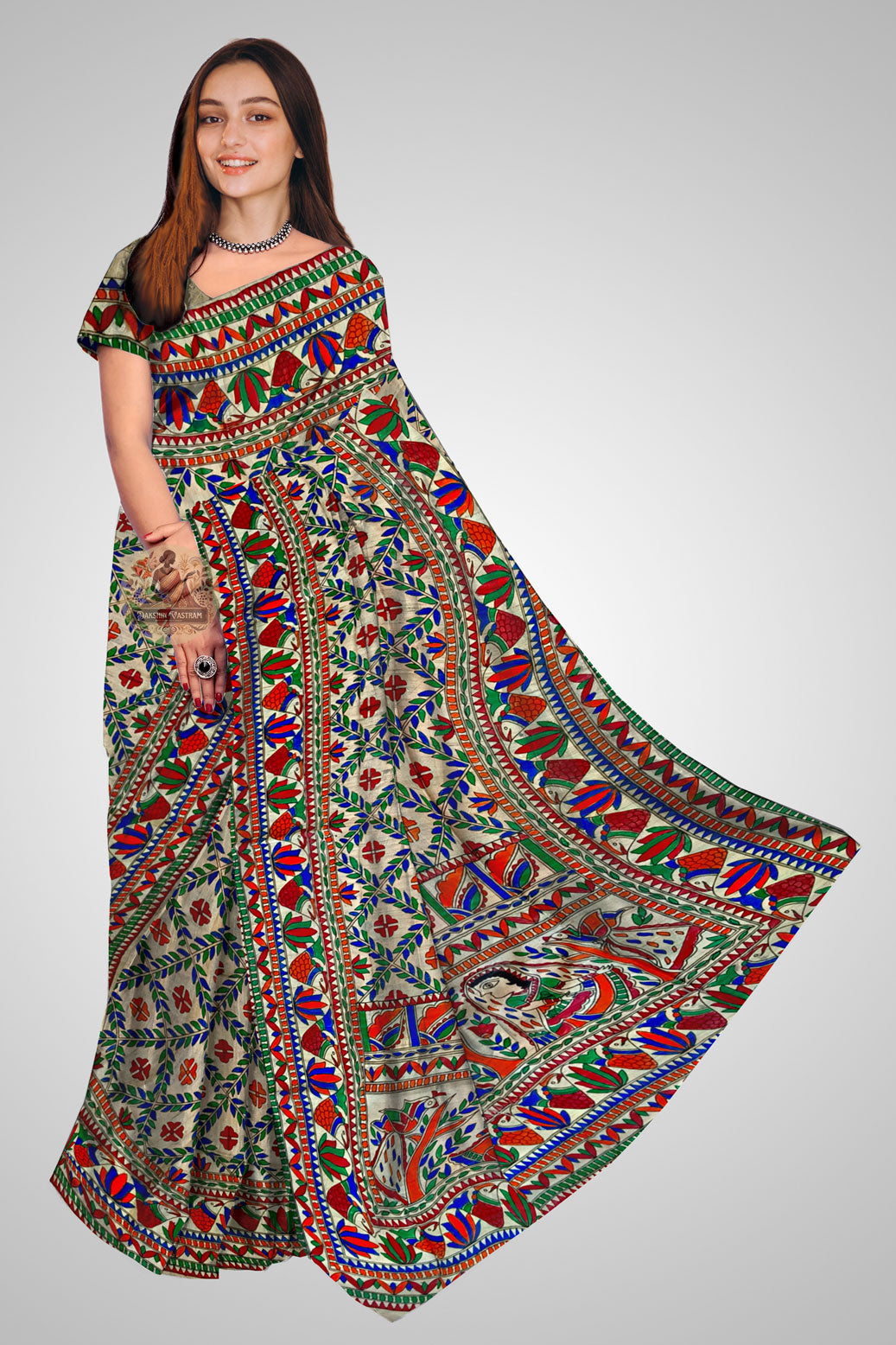 Shop Ghicha Tussar Silk Saree – Traditional handloom saree front profile