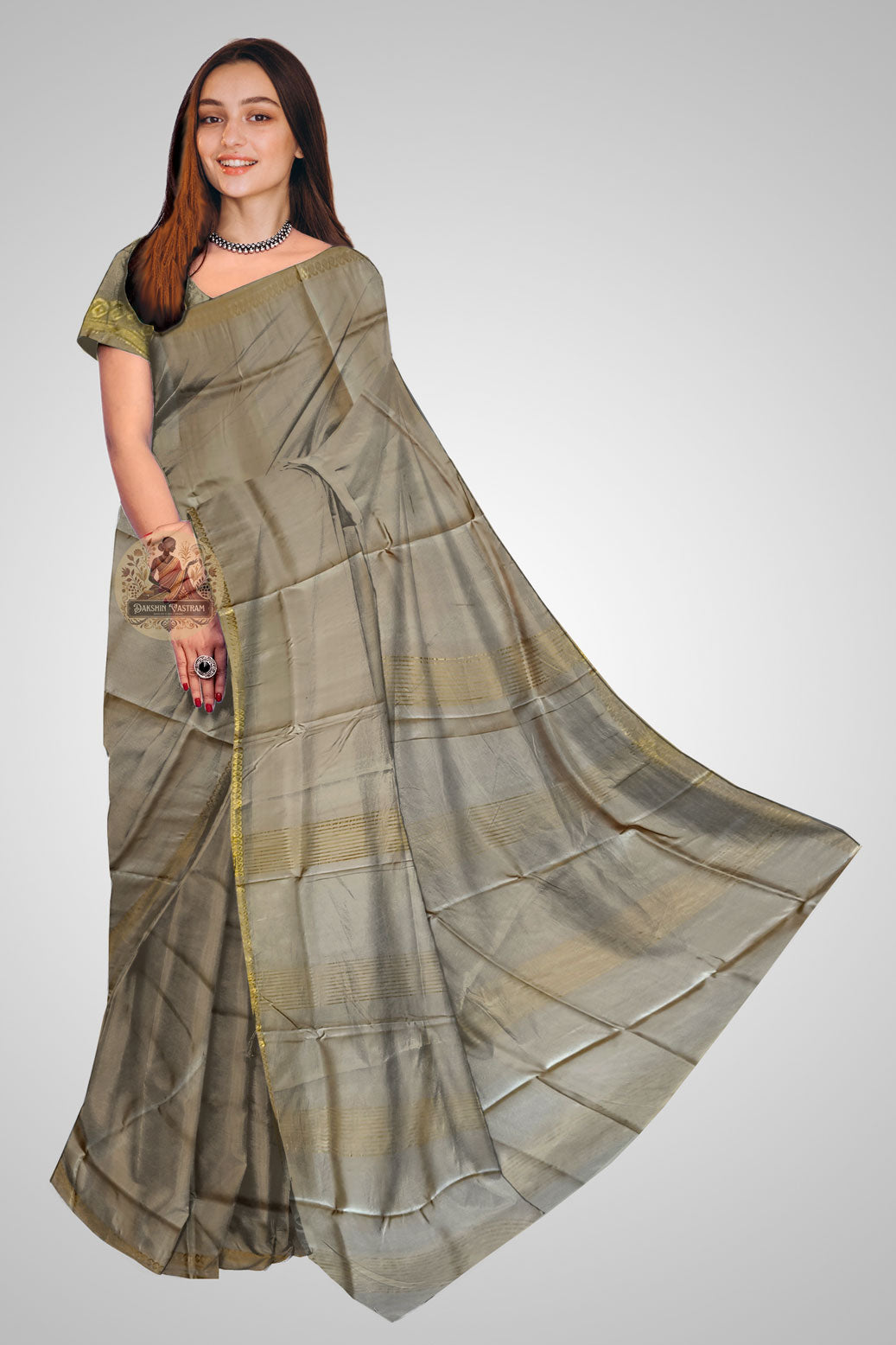 Buy Pure Silk Zari Par Saree online – Front view with border highlight