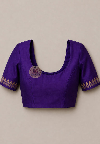 Matching blouse piece included with Bishnupur Katan Silk Saree handloom Dashami 2026 farewell collection Bengal