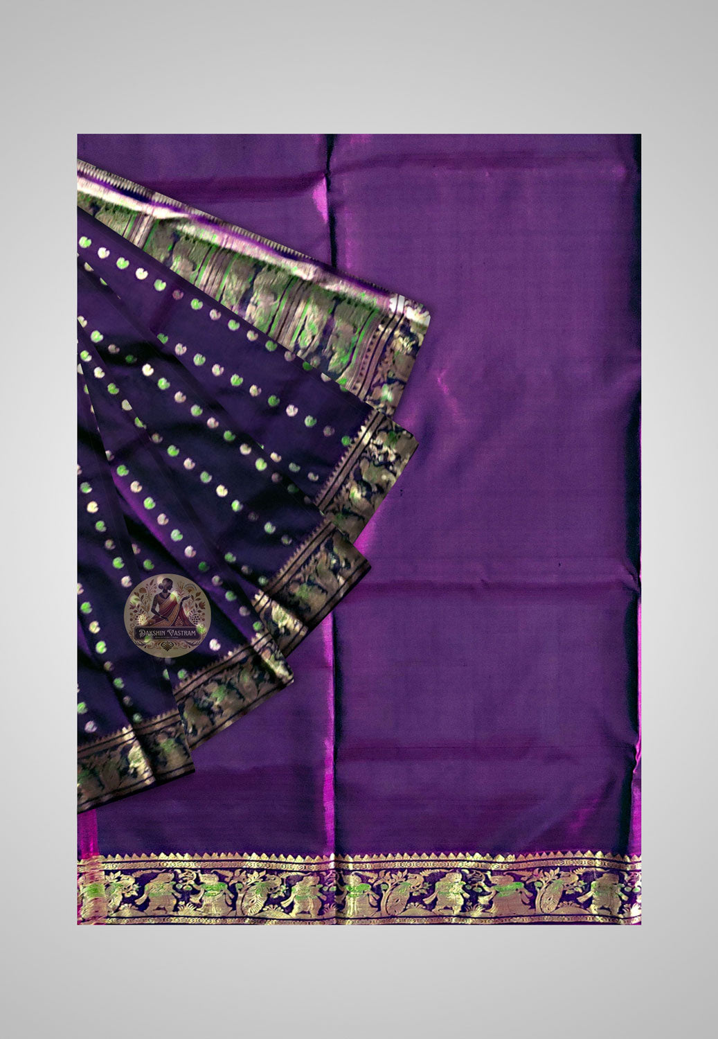 Buy Handloom Swarnachari Silk Saree online – close-up of golden motifs