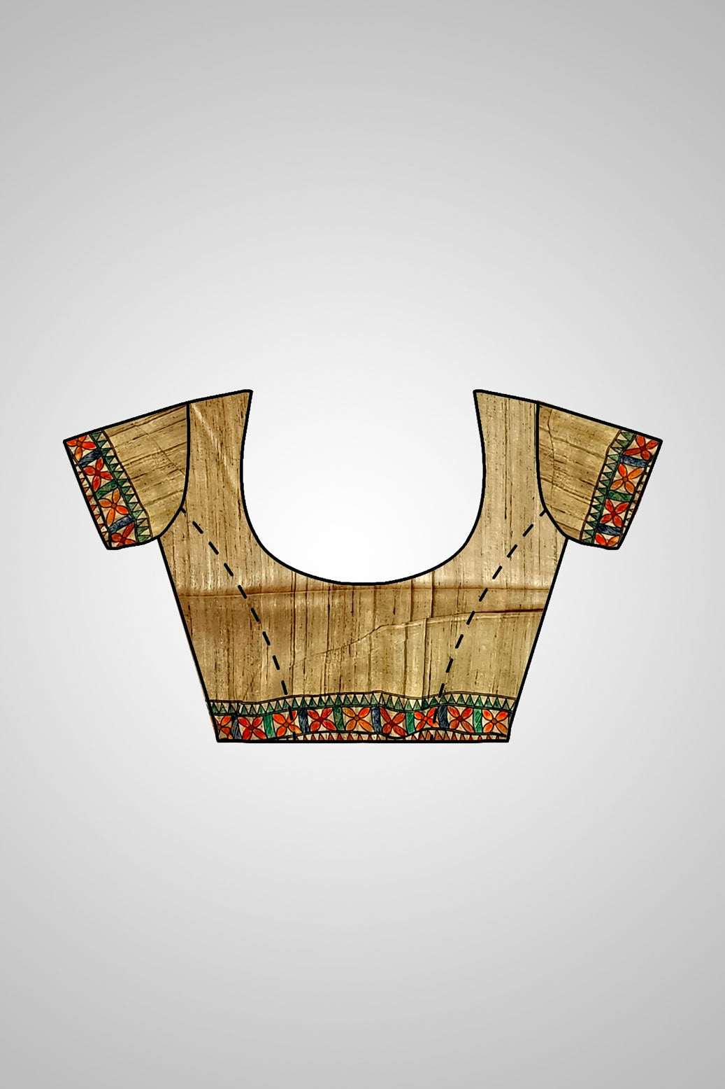 Buy Traditional Silk Saree online – Ghicha saree with matching blouse view