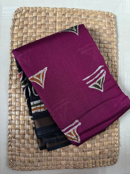 Buy Maheshwari Cotton Saree online – Graceful Maheshwari Cotton Saree side view