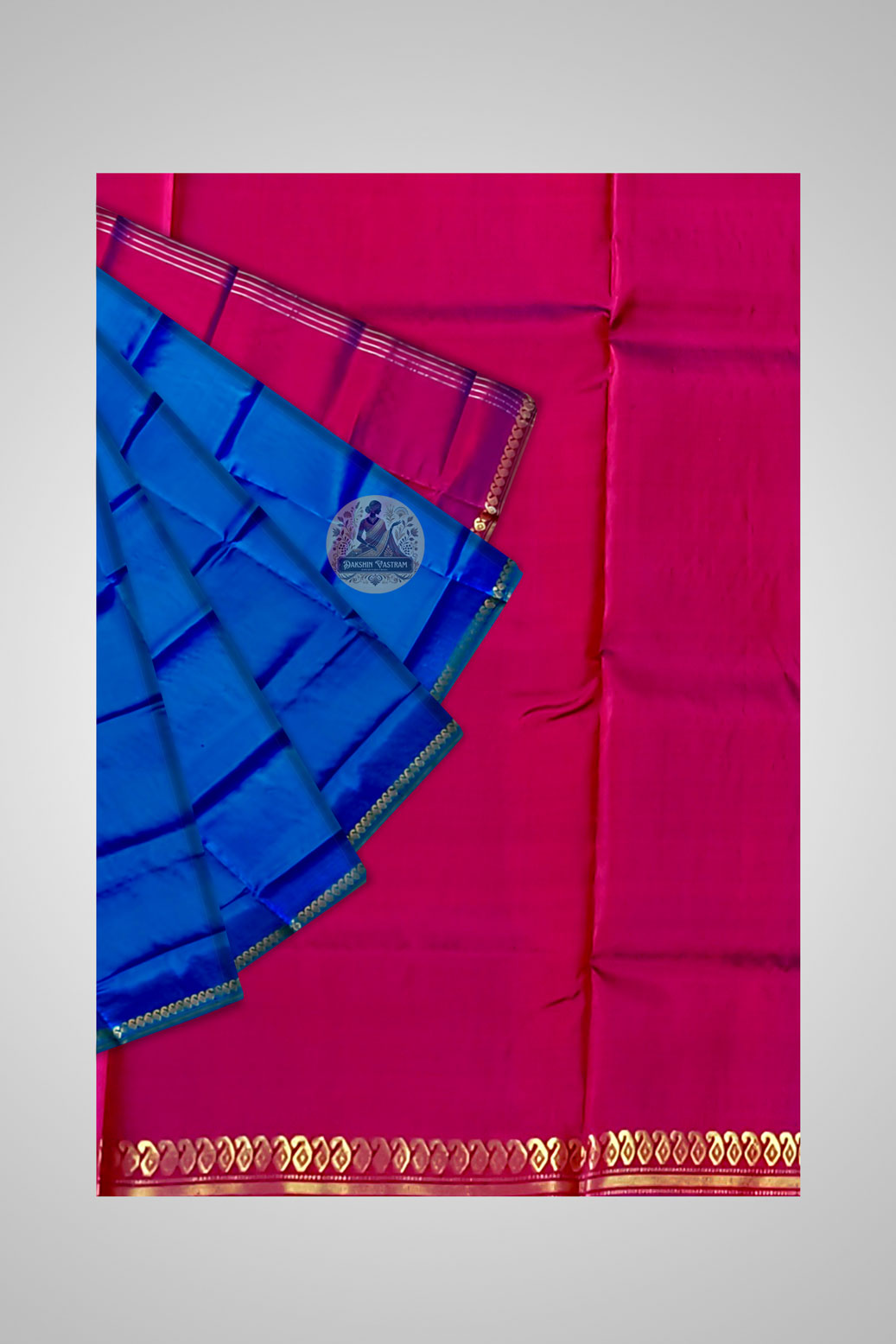 Shop Pure Silk Saree with Zari – Close view showing zari craftsmanship