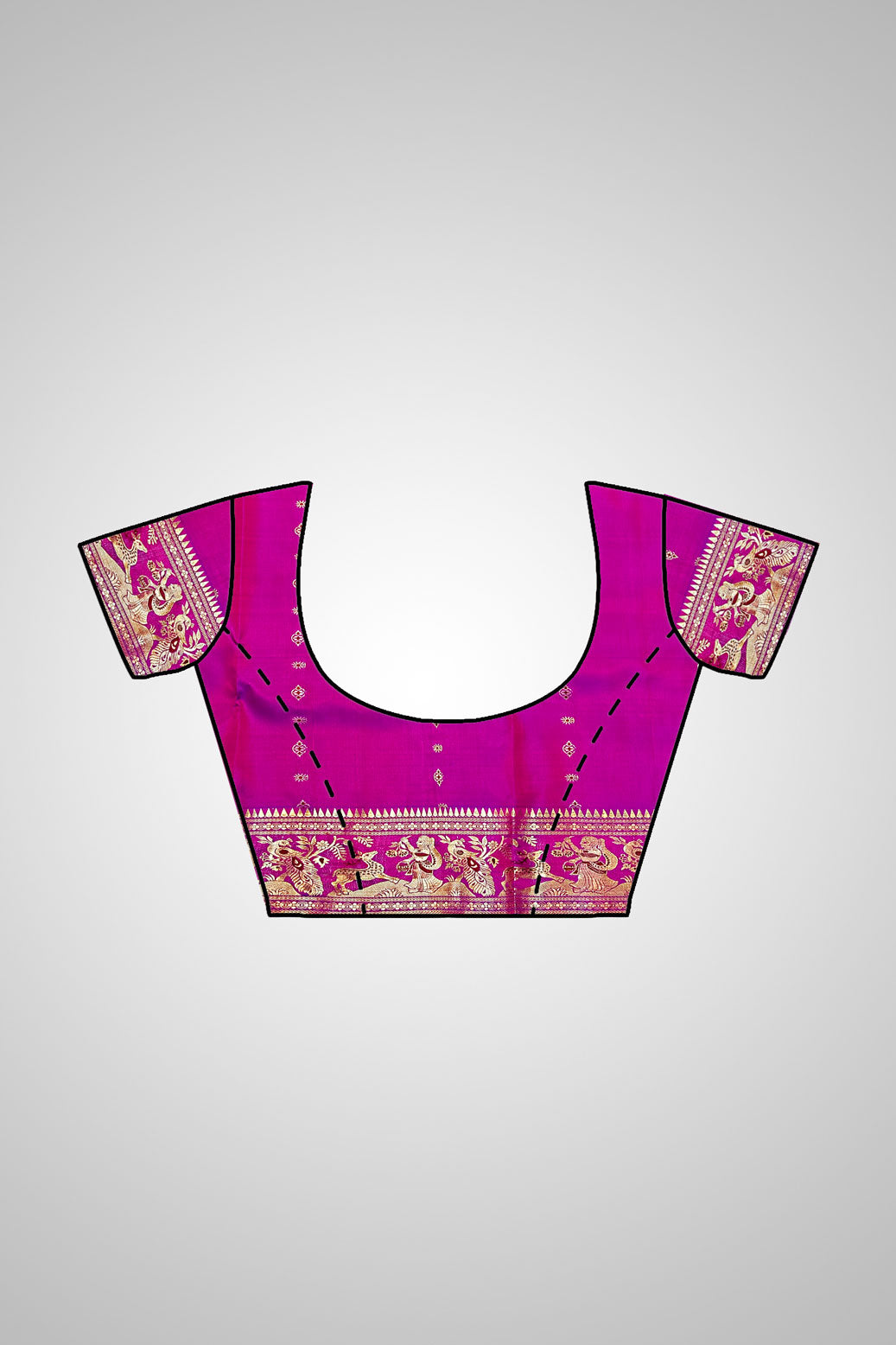 Shop Swarnachari Saree online – Blouse and saree combination view