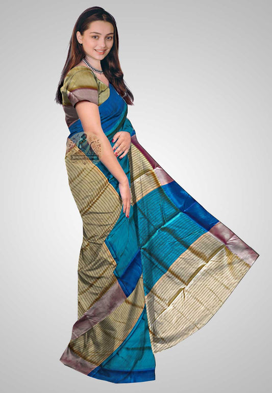 Buy Bishnupuri Katan Silk Saree online – Bishnupuri Katan Silk Saree side view