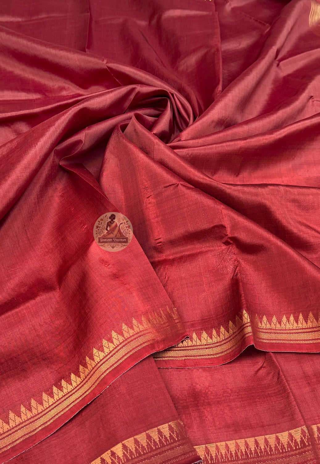 Close-up of traditional Bengal heritage motifs handwoven into Bishnupur Pure Katan Silk saree