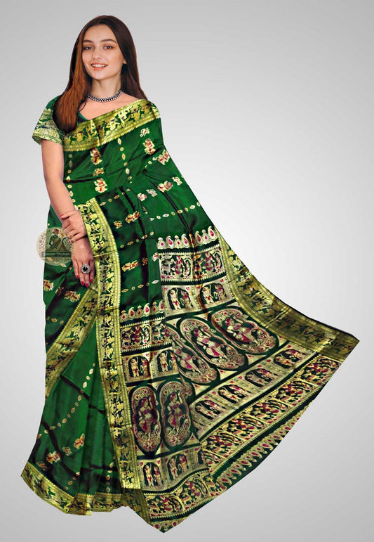 Handloom Baluchari silk saree with elaborate traditional patterns