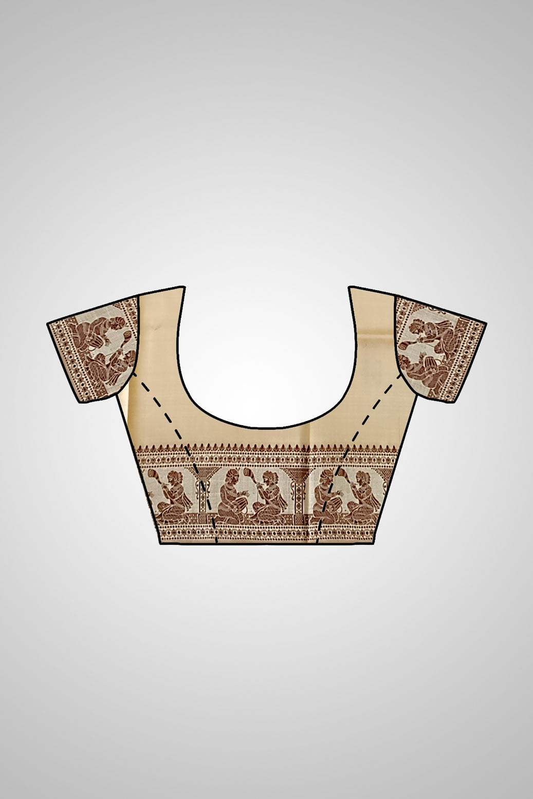 Shop Pure Silk Saree with blouse – View showing matching blouse styling