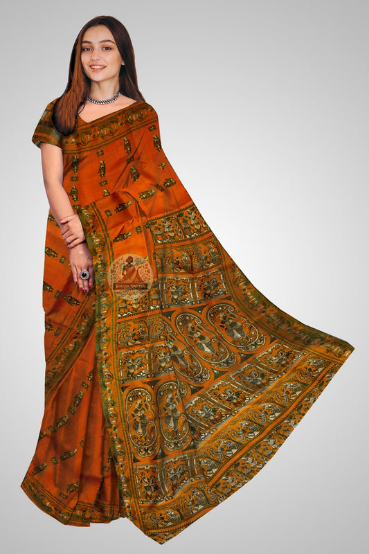 Buy Baluchari pure silk saree online – front view graceful drape
