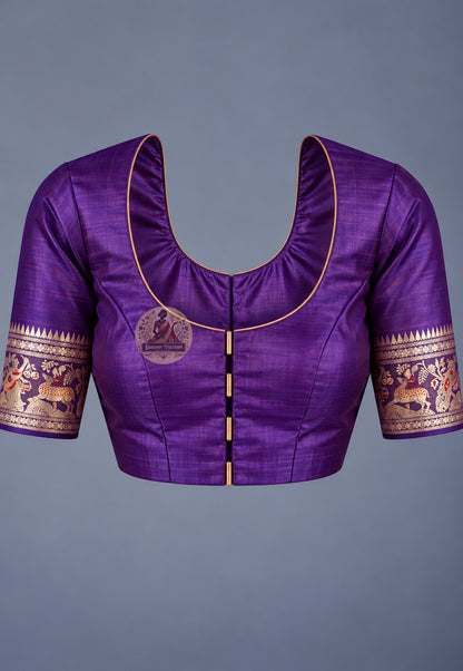 Blouse piece included with the Swarnachari handloom saree
