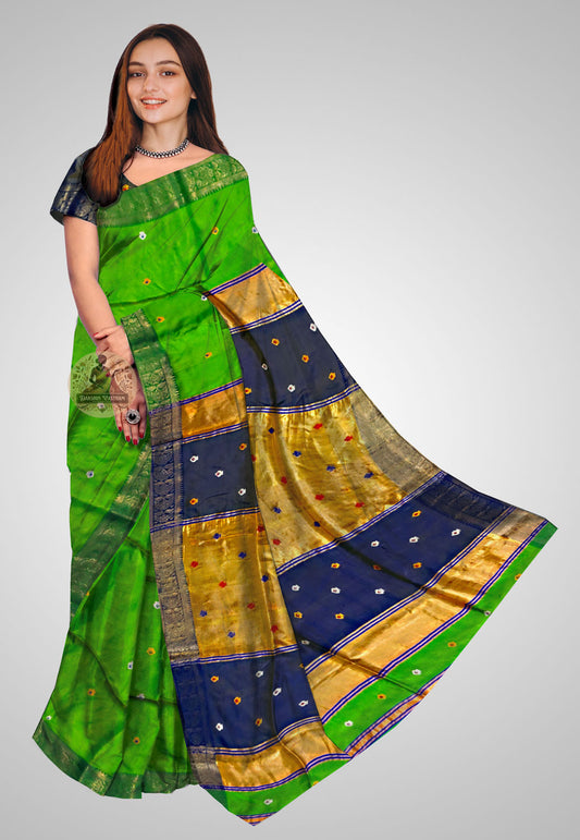 Pure Katan silk saree with rich texture and elegant drape