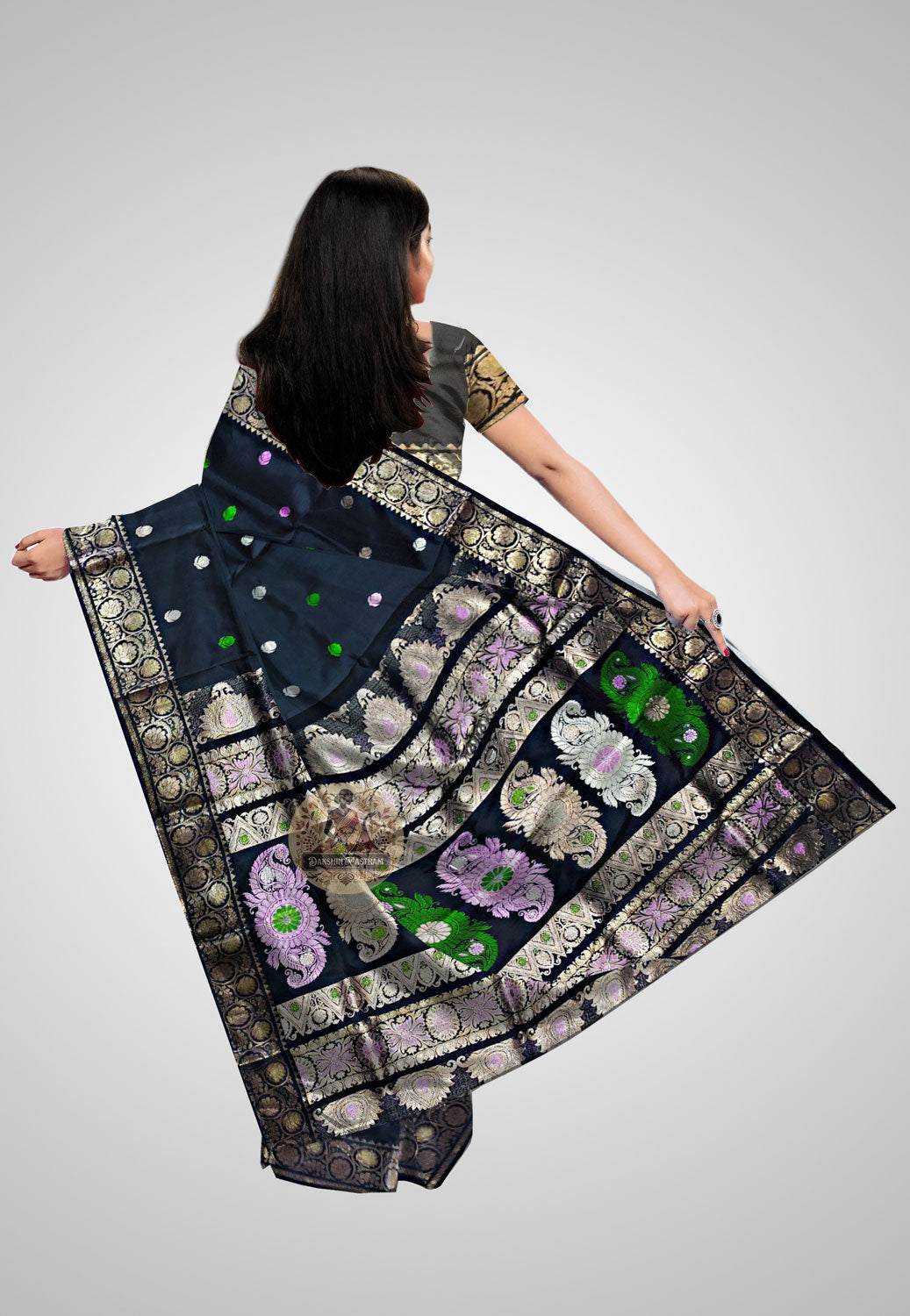 Buy Swarnachari Silk Saree online – Traditional Handloom Swarnachari Silk rear view