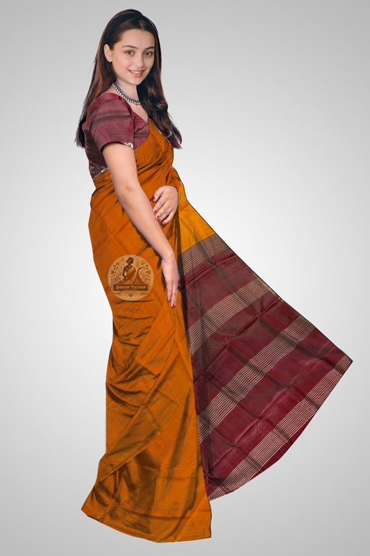 Bishnupur handloom silk saree in full drape – elegant ethnic wear for Indian diaspora in the USA